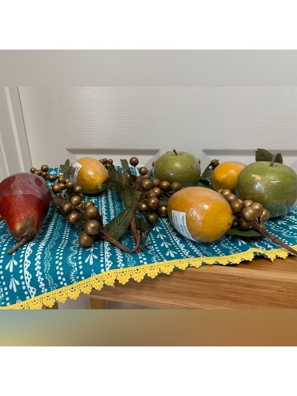 PIER 1 faux floral fruit bundle decor dining craft apple pear grapes lemons - Picture 3 of 11